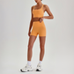 Wholesale Cross-Back Sports Bra & High-Waist Biker Shorts Set – Naked-Feel Quick-Dry Yoga 2-Piece