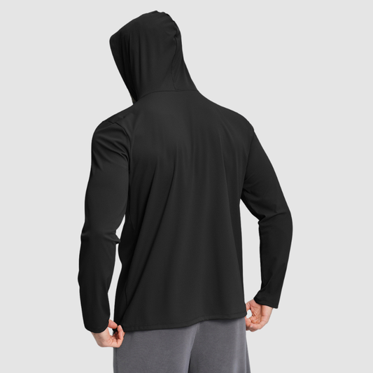 Wholesale Men's Hooded Long Sleeve Athletic Top – Moisture-Wicking Gym Fitness Training Shirt
