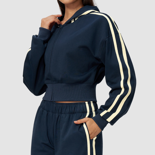 Wholesale Women's Thick hooded sports guard Zip Up Hoodie Jacket