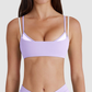 Faux two-piece color-blocked sports bra