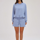 Wholesale loose round neck sweatshirt + loose shorts