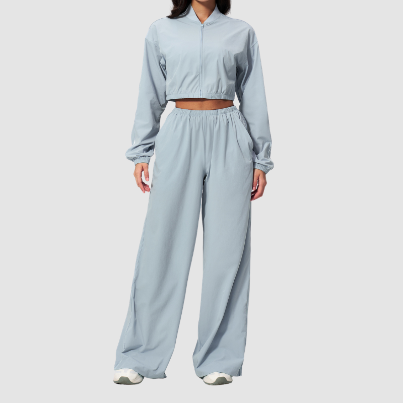 Wholesale Women's UPF50+ Sun-Protection Cropped Jacket & Jogger Pants Set – Quick-Dry 2-Piece Outdoor Set