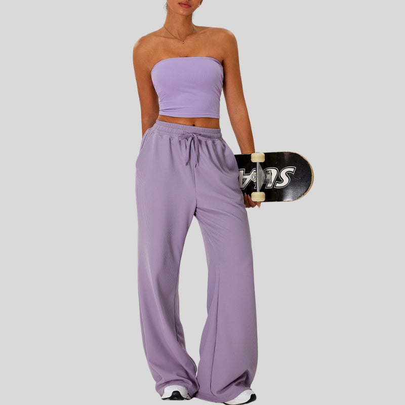 Crop Top & Wide-Leg Sport Set