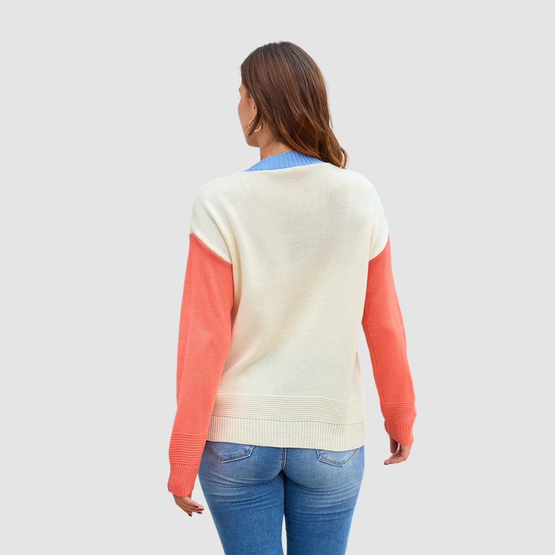 Wholesale Women’s Contrast Pocket Open-Front Knit Cardigan