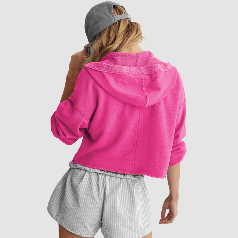 Wholesale loose-fitting hooded sweatshirts and V-neck tops