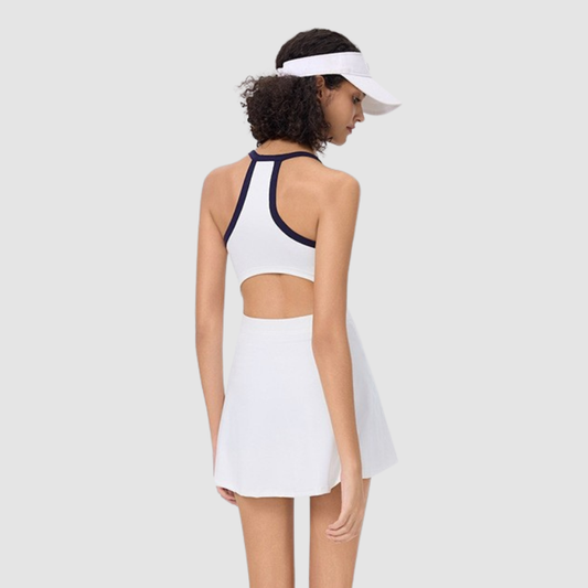 Wholesale contrast color halter neck tennis | Wonderxfans bulk activewear