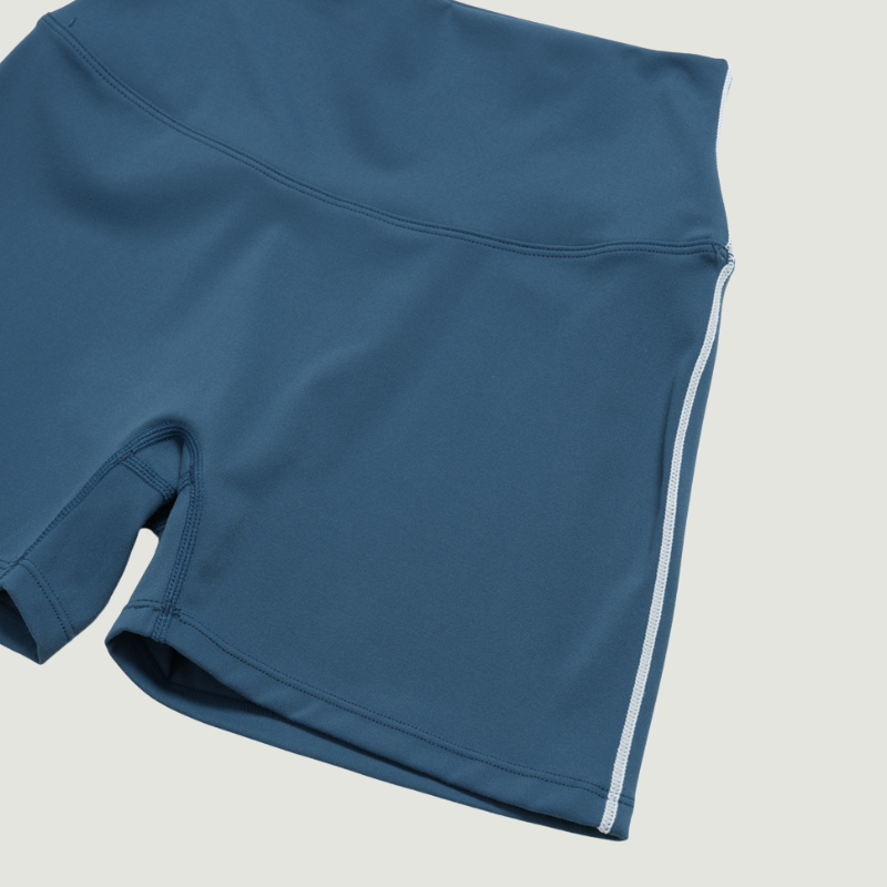 Wholesale Women's Seam-Detail Colorblock High-Waist Booty Shorts – Butt-Lifting Yoga Gym Activewear