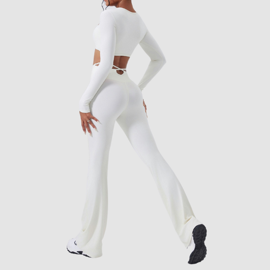 Wholesale cutout high-waisted top + flared | Wonderxfans bulk activewear