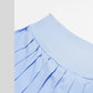 Slim-fit stand-up collar short-sleeved top+Anti-exposure design pleated skirt 2-piece set