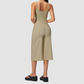 Wholesale Women's Brushed Spaghetti-Strap Tank Top & Wide-Leg Cropped Pants Set – Seam-Detail 2-Piece Yoga Set