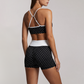 Wholesale Wave Point Quick Dry Naked Feel Vest+High Waist Short Set (Pre-sale)