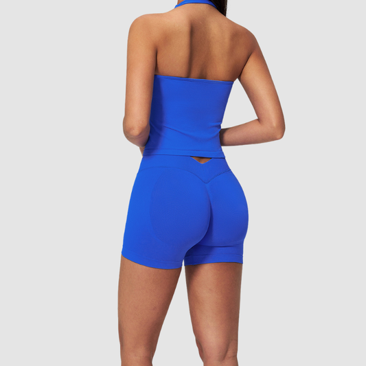 Wholesale Seamless Racerback Tank Top & High-Waist Biker Shorts Set – Quick-Dry Yoga 2-Piece