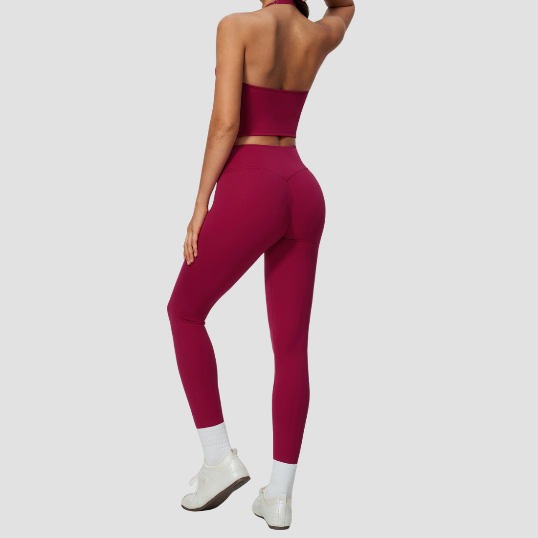 Wholesale Women's Deep-V Sleeveless Vest + Long Pants Yoga Set