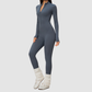 Wholesale Women's Fleece-Lined Yoga Overalls Sport Bodysuit