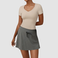 Wholesale Solid Color Slim Fit T-Shirt + Tennis Skirt