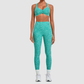 [Wholesale Women’s Ruched Sports Bra & High-Waist Leggings Yoga Set – 9291+1567]