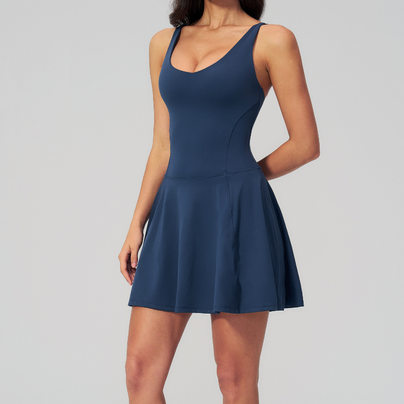 Wholesale Naked Feel Deep V-neckline Tennis Removable Breast Pads Dress