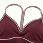Wholesale Women's Brushed Yoga Set: Cross-Back Bra & Capri Pants – Colorblock Tummy Control