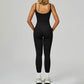 Seamless thin straps tank top + High-waisted leggings 2-Piece Set