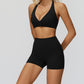 Sports bra+High waisted sports shorts 2-piece set