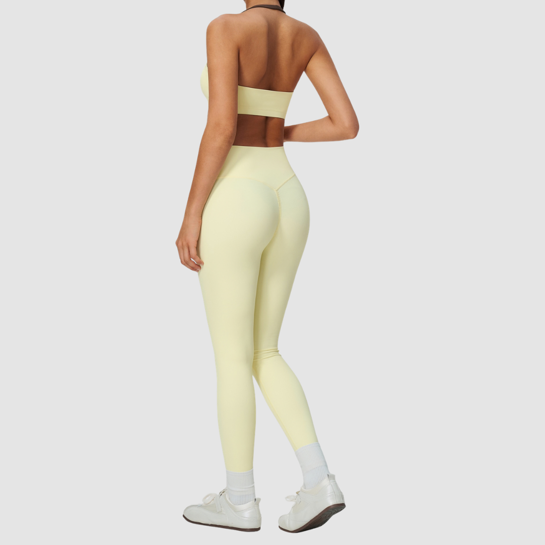 Wholesale Women's Color-Block Sports Bra & Leggings Two-Piece Set