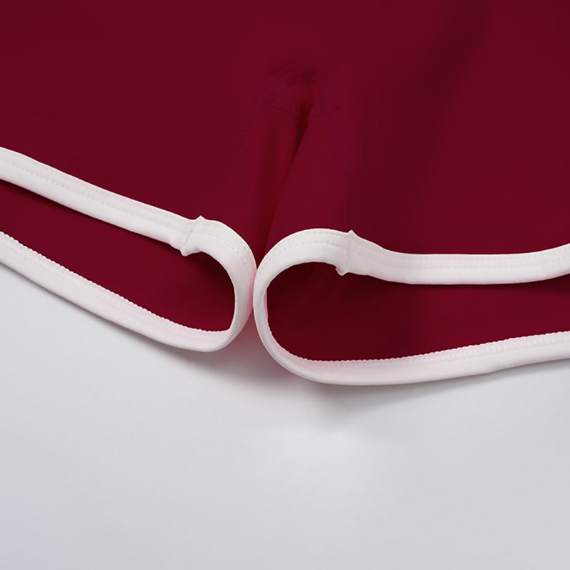 Lifting bra + high-waisted contrasting shorts 2-piece set