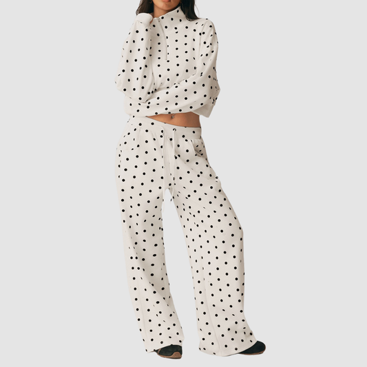 Wholesale Women's Stand-Collar Zip-Front Hoodie+ Wide-Leg Pants Casual Sports Set