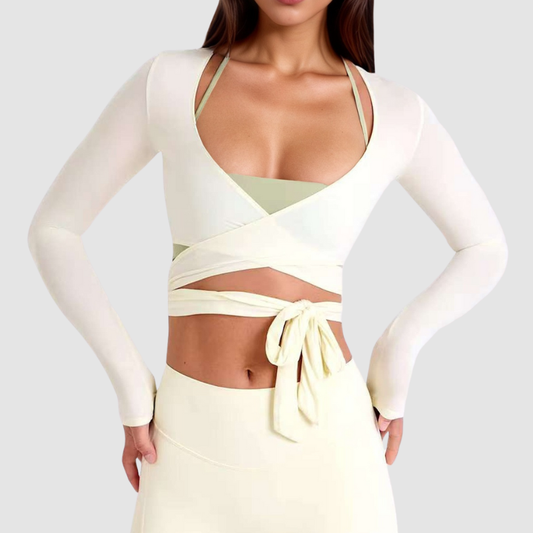 Wholesale Cross Deep V Neck Cropped | Wonderxfans bulk activewear