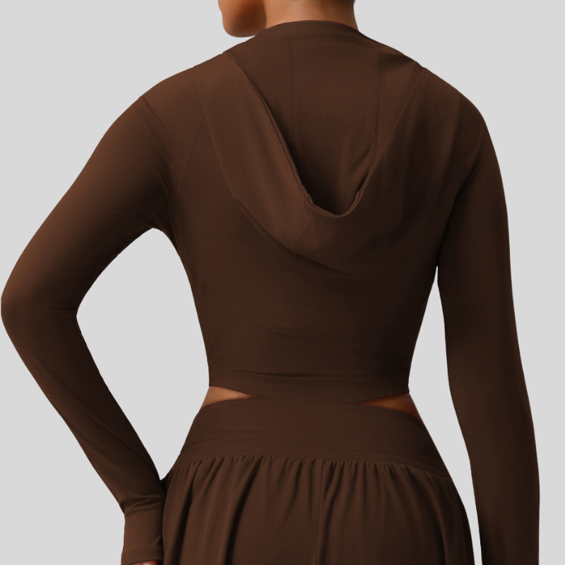 Slim fit cropped long-sleeved yoga jacket