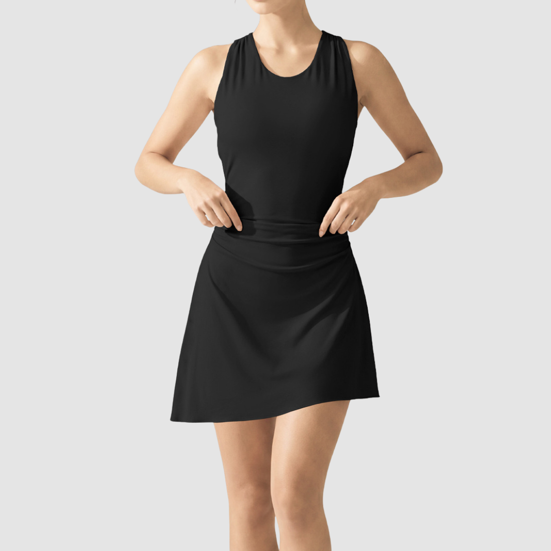 Wholesale Women's Open-Back Tennis Dress – Padded Quick-Dry Golf Active Dress