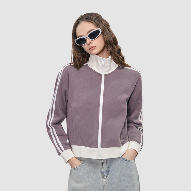 Wholesale Zippered contrasting stand up collar | Wonderxfans bulk activewear