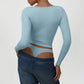 Snug-Fit Square-Neck Long Sleeve