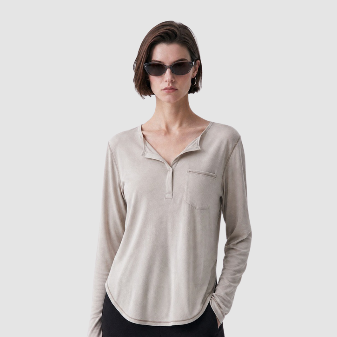 Wholesale Men’s Henley Long-Sleeve Outdoor Breathable  T-Shirt