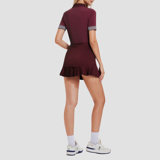 Wholesale New Sports Set for Women High Elastic Slimming Yoga Tennis Skirt Outdoor Running Lapel POLO Shirt Fitness Wear