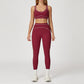 Contrasting Color Sports Bra + high waist leggings 2-piece set