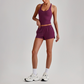 Wholesale Naked-Feel Racerback Sports Bra & High-Waist Biker Shorts Set – Sculpting Yoga 2-Piece