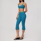 Wholesale Women's High-Impact Sports Bra & Capri Pants Yoga Set with Chest Pad