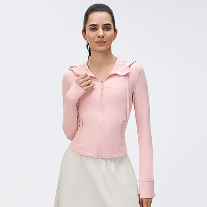 Wholesale Short Hooded Yoga Athletic Jacket