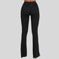 High-waisted and slightly flared casual athletic pants