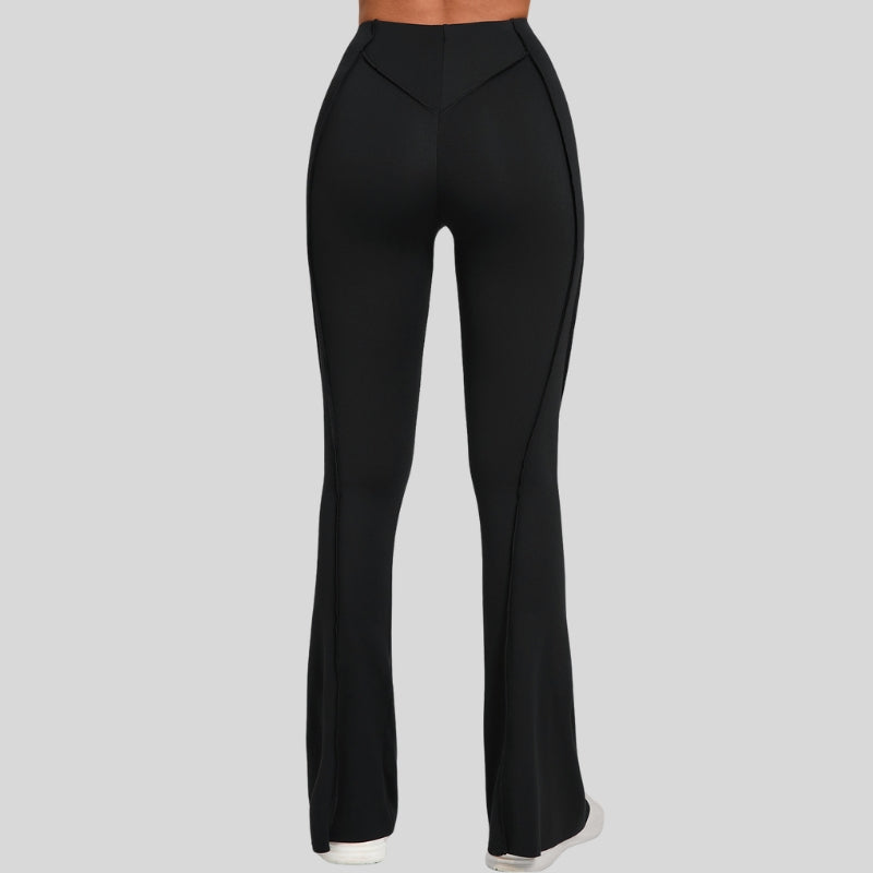 High-waisted and slightly flared casual athletic pants