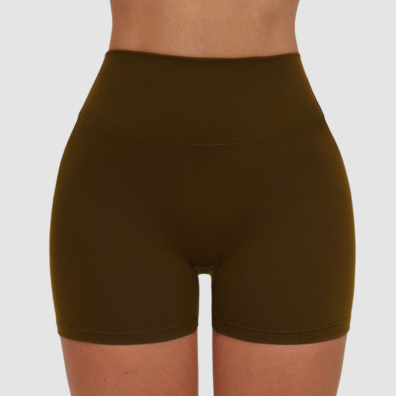Wholesale solid color high-waisted tight shorts