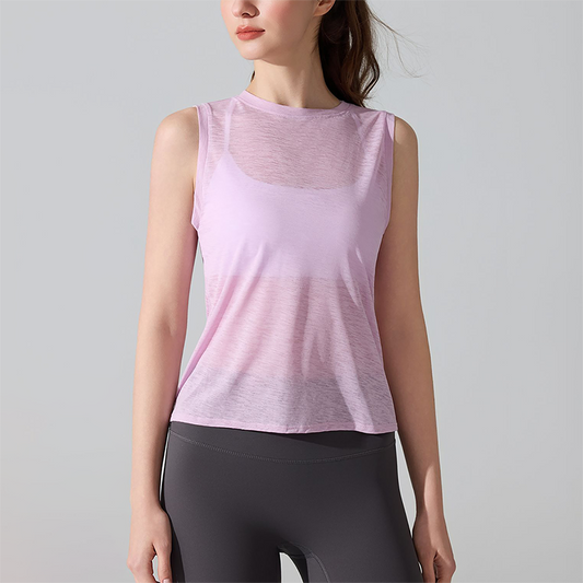 Wholesale Lightweight and Breathable Pilates Yoga Cover-up Sleeveless Sports Tank Top