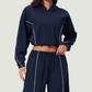 Wholesale Women's UPF50+ Sun Protection Colorblock Cropped Hoodie Jacket – Lightweight Breathable Outdoor Running Sportswear