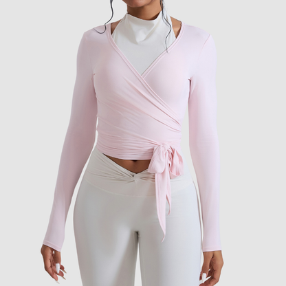Wholesale fitted long-sleeved yoga top