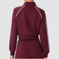 Wholesale Women's Activewear Color-Block Stand-Collar Zip Pocket Cropped Sports Jacket