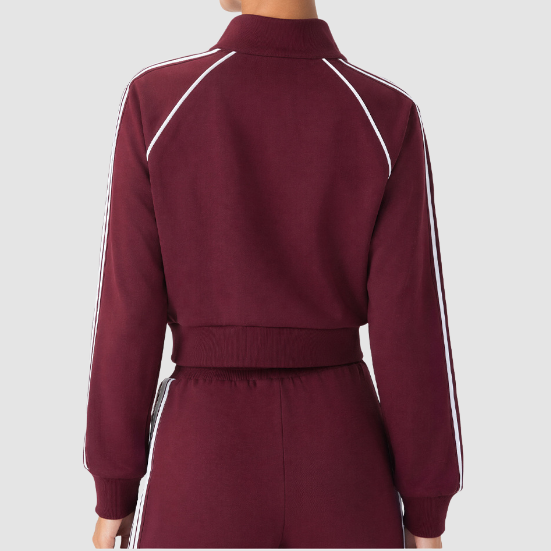 Wholesale Women's Activewear Color-Block Stand-Collar Zip Pocket Cropped Sports Jacket