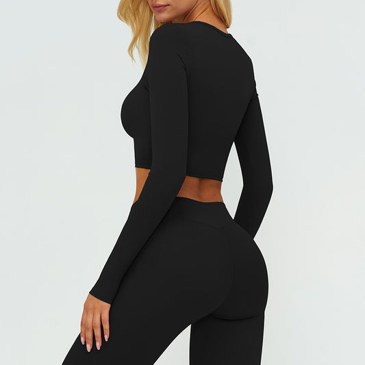Wholesale V-neck long-sleeved top with removable | Wonderxfans bulk activewear
