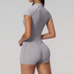 Stand-up collar zipper hip-lifting bodysuit