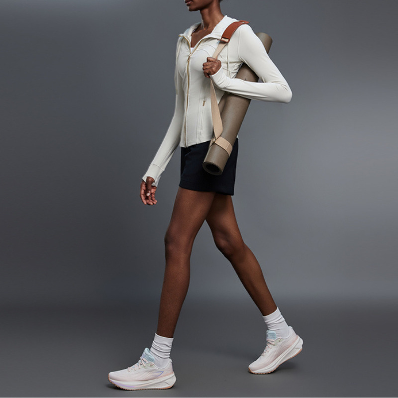 Women's yoga hooded cardigan long sleeve sports jacket