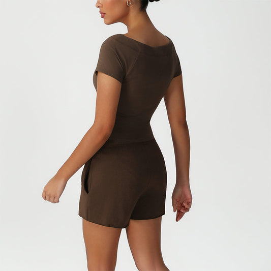 Wholesale Cropped T-Shirt + Loose Sports | Wonderxfans bulk activewear
